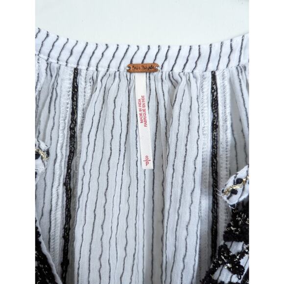 Free People Vagabond Embroidered Maxi Dress in White & Black, Size Small - Picture 7 of 9